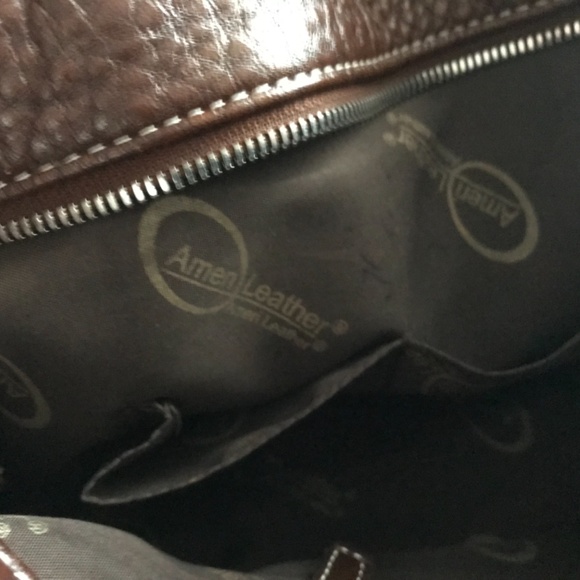 2/$30! Brown Leather tote - Picture 6 of 8